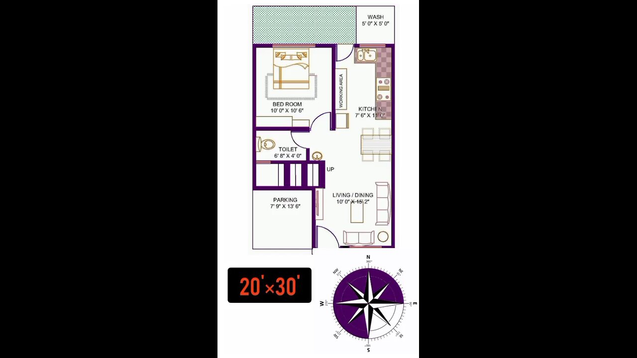 20 by 30 house plan,2 0×30 house plan