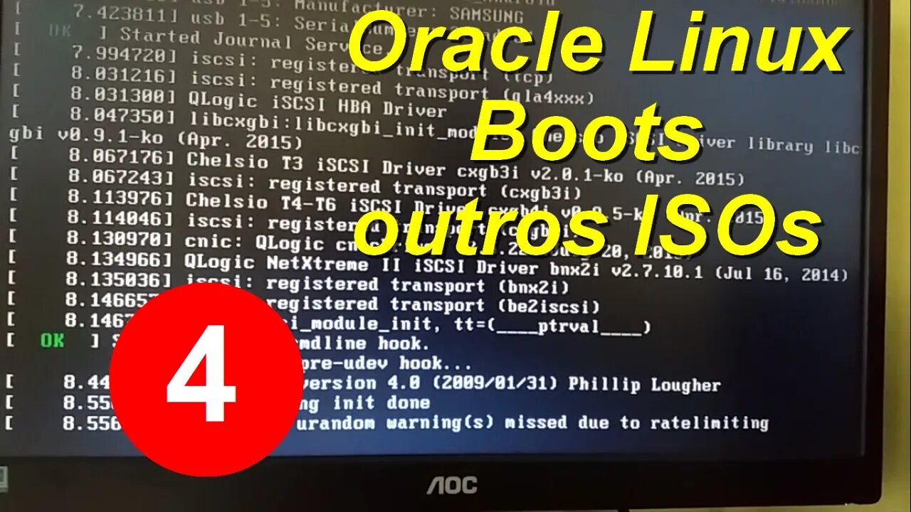 4- Boot com outros ISOs do Oracle. Oracle Linux. Um ambiente operacional aberto e completo.