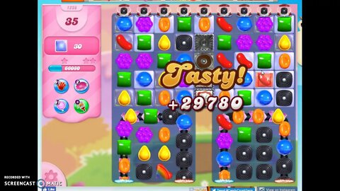 Candy Crush Level 1238 Audio Talkthrough, 1 Star 0 Boosters
