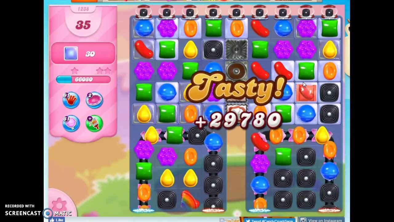 Candy Crush Level 1238 Audio Talkthrough, 1 Star 0 Boosters