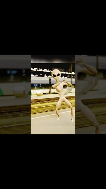 Dancing Alien at Train Station