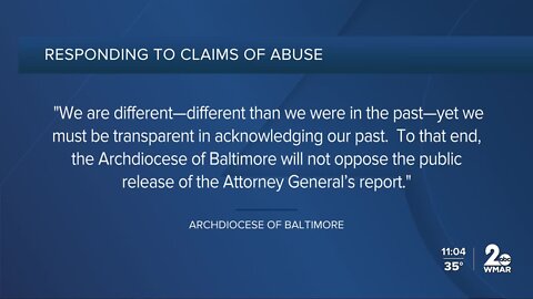 Archdiocese of Baltimore won't oppose AG report into sexual abuse allegations