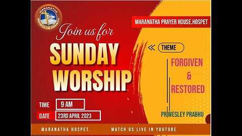 🔴Maranatha Hospet // Sunday service // 23.04.2023