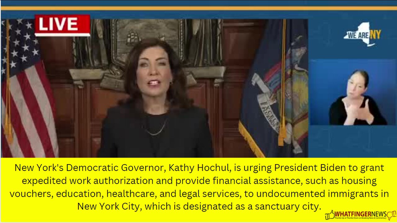 New York's Democratic Governor, Kathy Hochul, is urging President Biden