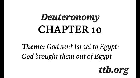 Deuteronomy Chapter 10 (Bible Study)