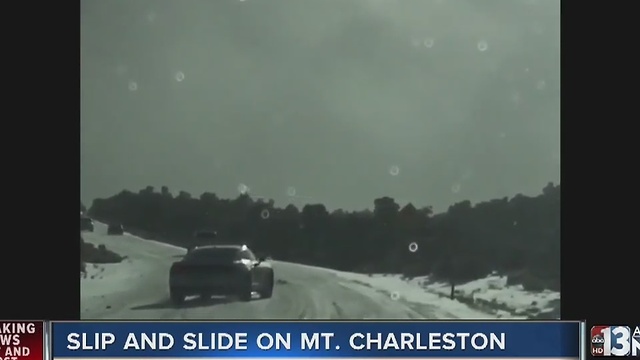 Cars without chains turned around on Mount Charleston