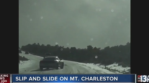 Cars without chains turned around on Mount Charleston