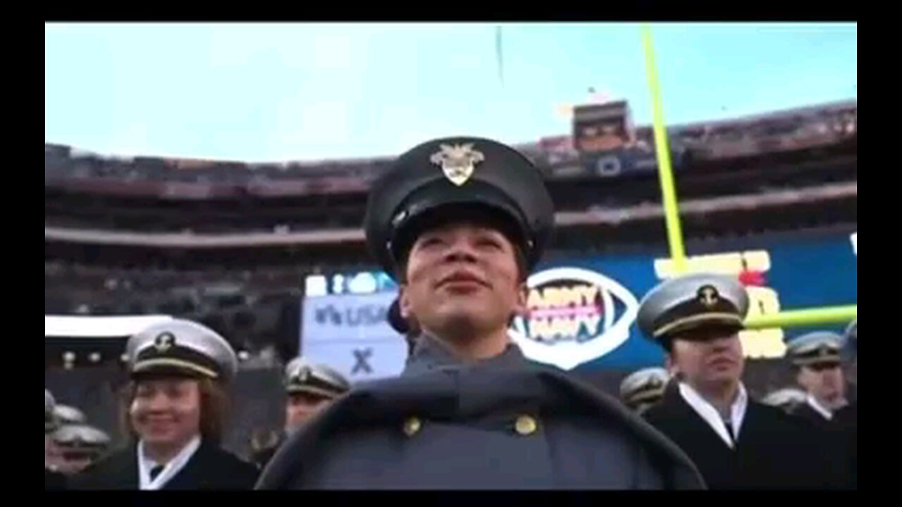 👀🔥Army/Navy 🏈 Game National Anthem. Troops shown from GUANTANAMO BAY at the 1:00 to 1:07 = 17