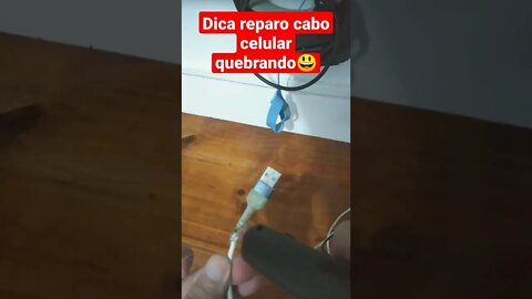 Consertar temporariamente cabo celular que está quebrando ... Caso fios não estejam em contato.