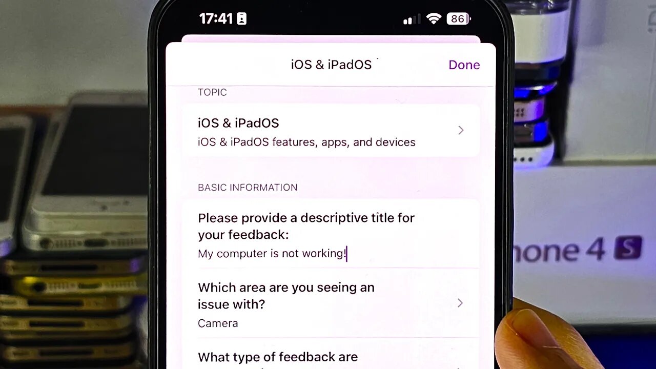 How to send feedback to Apple from iPhone