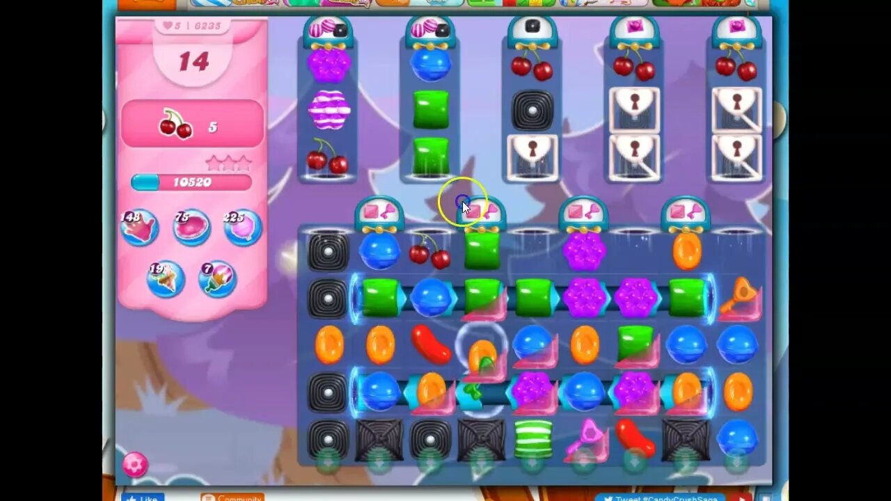 Candy Crush Level 6235 Talkthrough, 20 Moves 0 Boosters