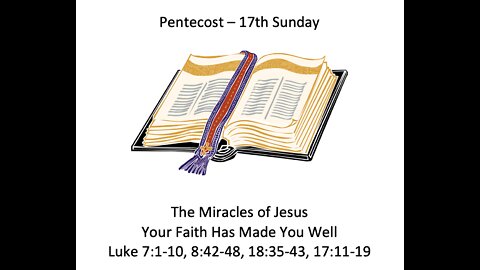 22-10-16 Sunday Elective - Miracles - Faith