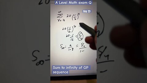 A level Math Q - Sum to infinity of Geometric progression #youtubeshorts #mathtrick #mathematics