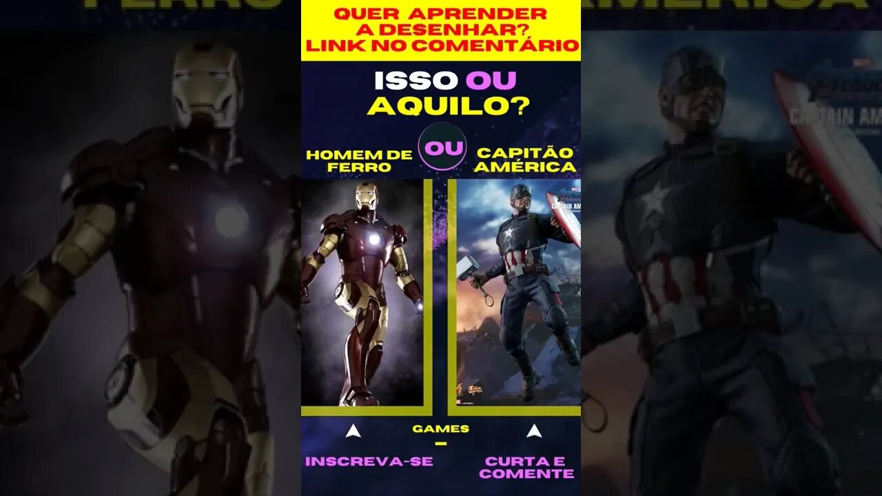 E AGORA ? HOMEM DE FERRO OU CAPITÃO AMÉRICA? O QUE VOCÊ PREFERE? ISSO OU AQUILO? #quiz #issoouaquilo