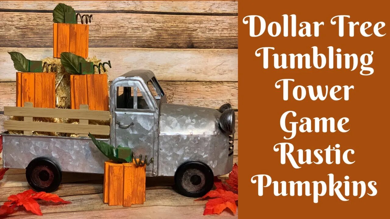 Fall Crafts: Dollar Tree Tumbling Tower Game Pumpkins