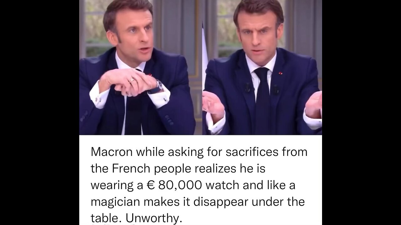 Macron takes €80,000 watch off mid interview