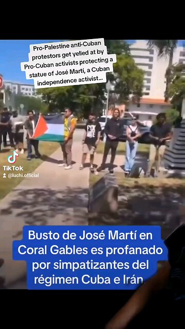 Pro-Palestine Protestors Confronted After Attempting To Damage Cuban Statue of José Martí in Florida