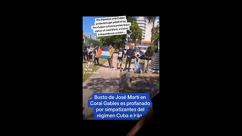 Pro-Palestine Protestors Confronted After Attempting To Damage Cuban Statue of José Martí in Florida