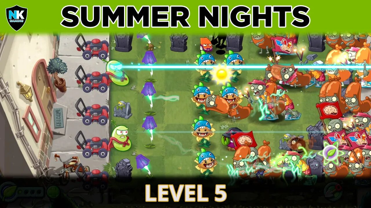 PvZ 2 - Summer Nights Event - Level 5 - Level 1 Plants