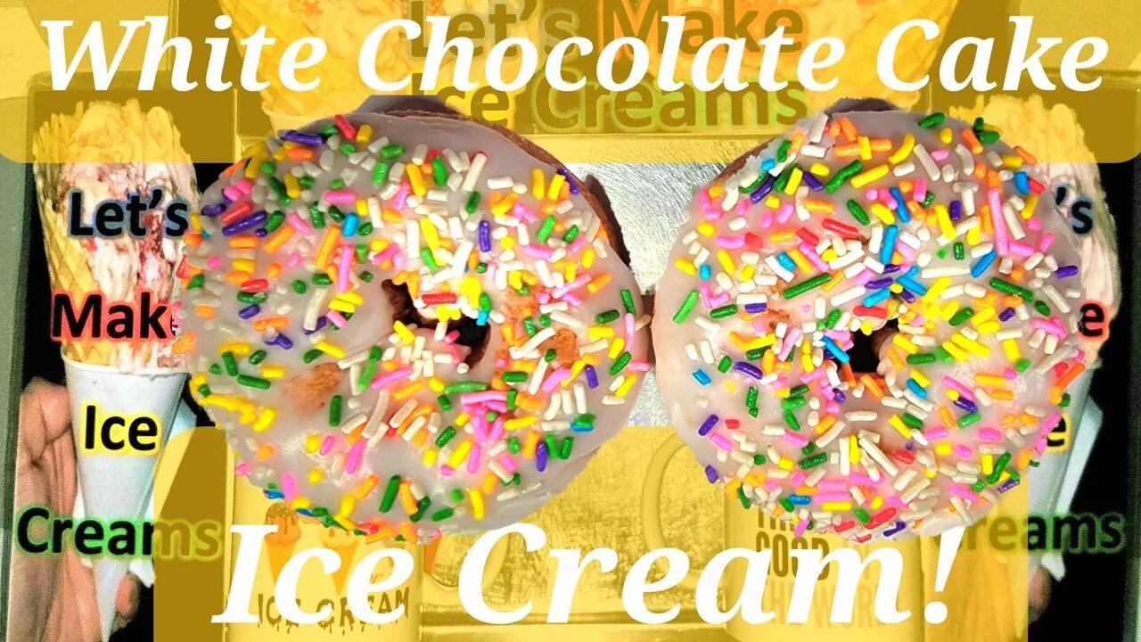 Ice Cream Making White Chocolate Cake With Rainbow Sprinkles