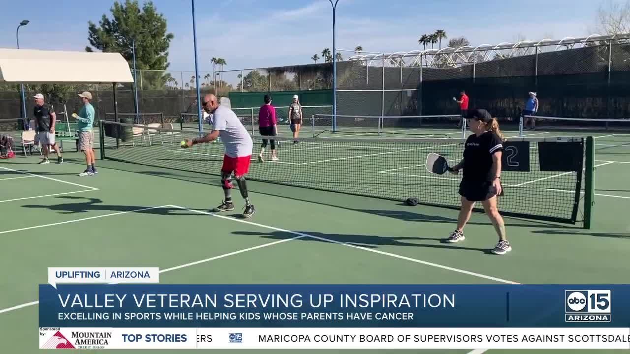 Valley amputee veteran uses pickleball to help children whose parents have cancer