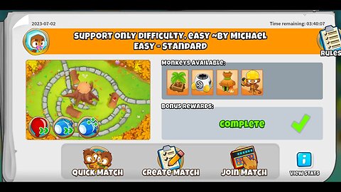 BTD6: Support Only Difficulty Easy by Michael