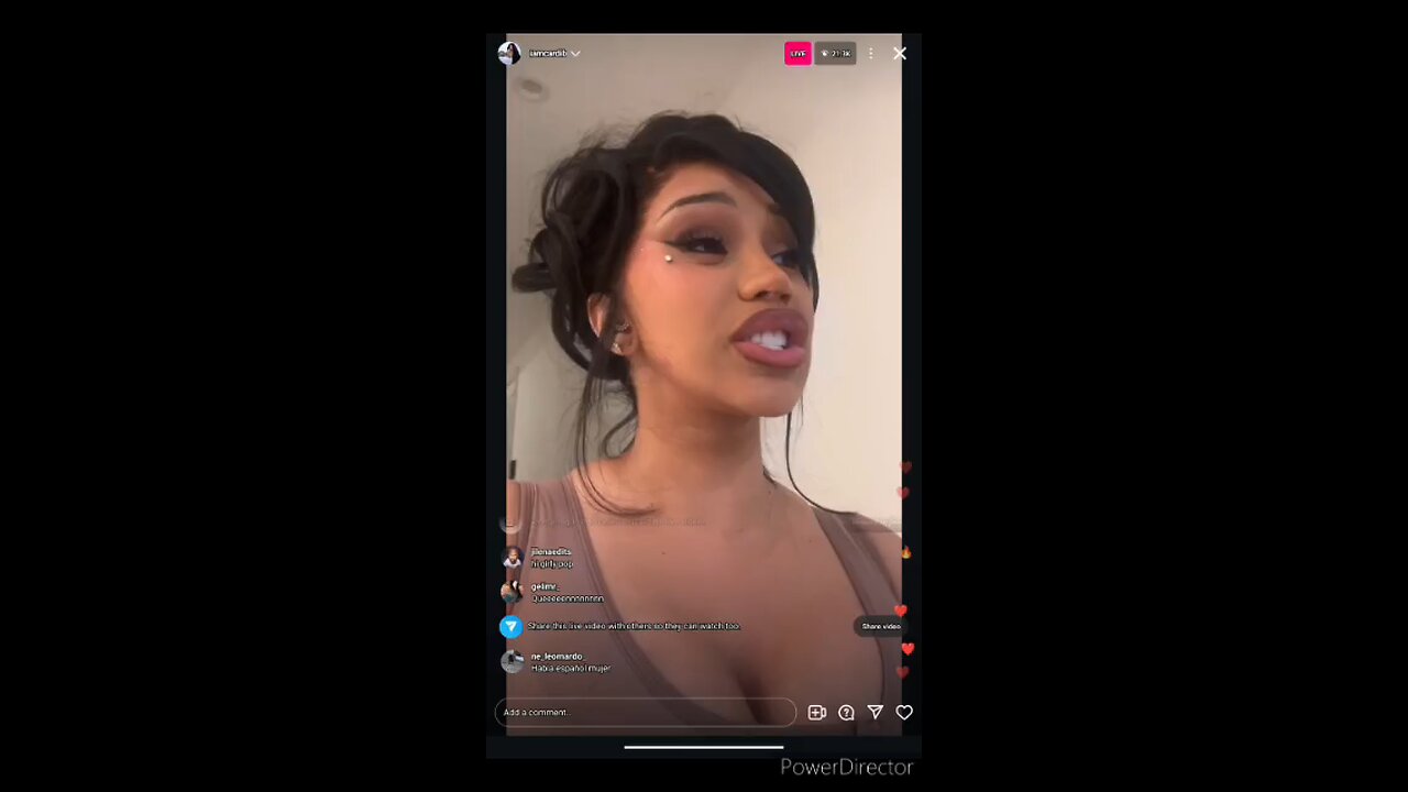 cardi b went on Instagram live to address her speech at the presidential event