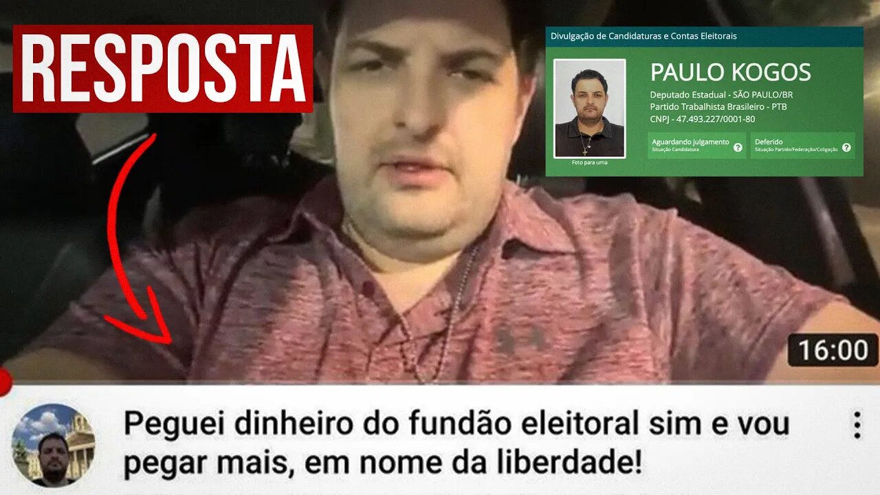 Resposta ao Kogos - Peguei dinheiro do fundão eleitoral sim e vou pegar mais, em nome da liberdade!