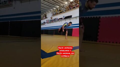 Salto Unipodal Ajoelhado + Salto Unipodal em distância