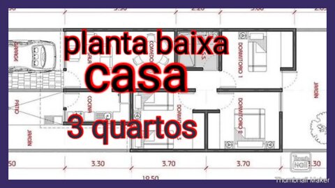 planta baixa 6x19,50 (com 3 quartos)