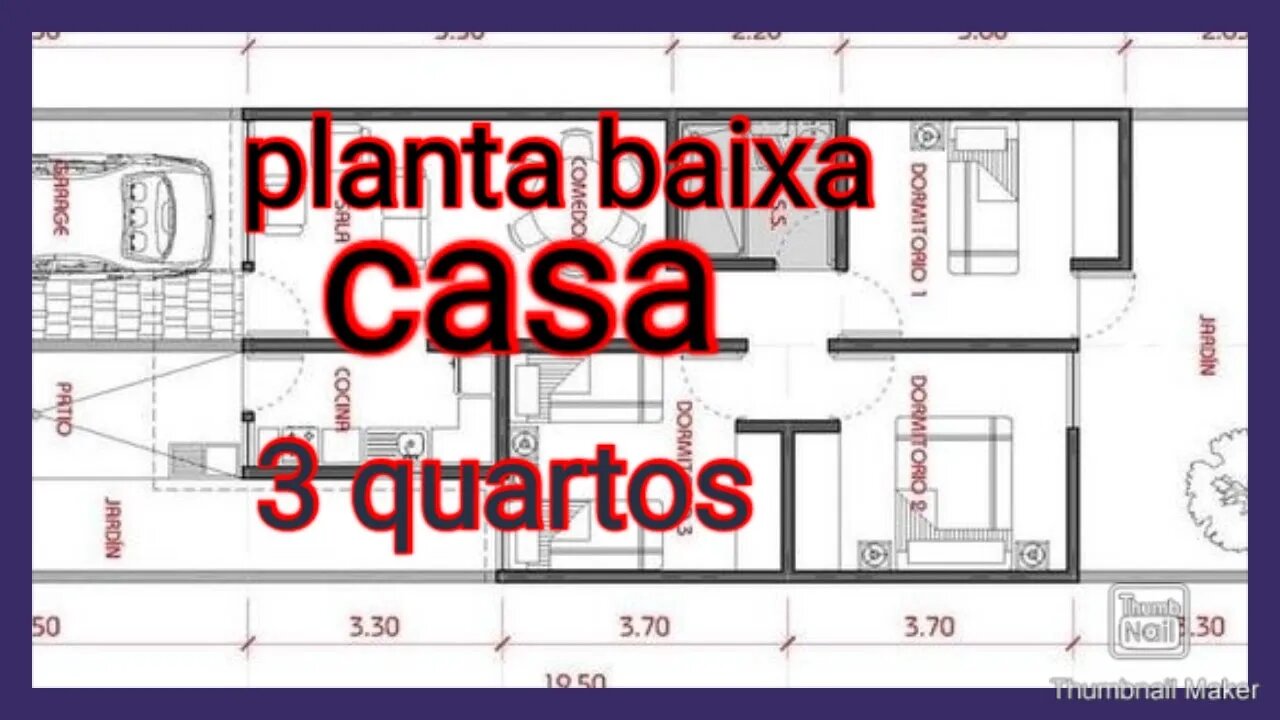 planta baixa 6x19,50 (com 3 quartos)
