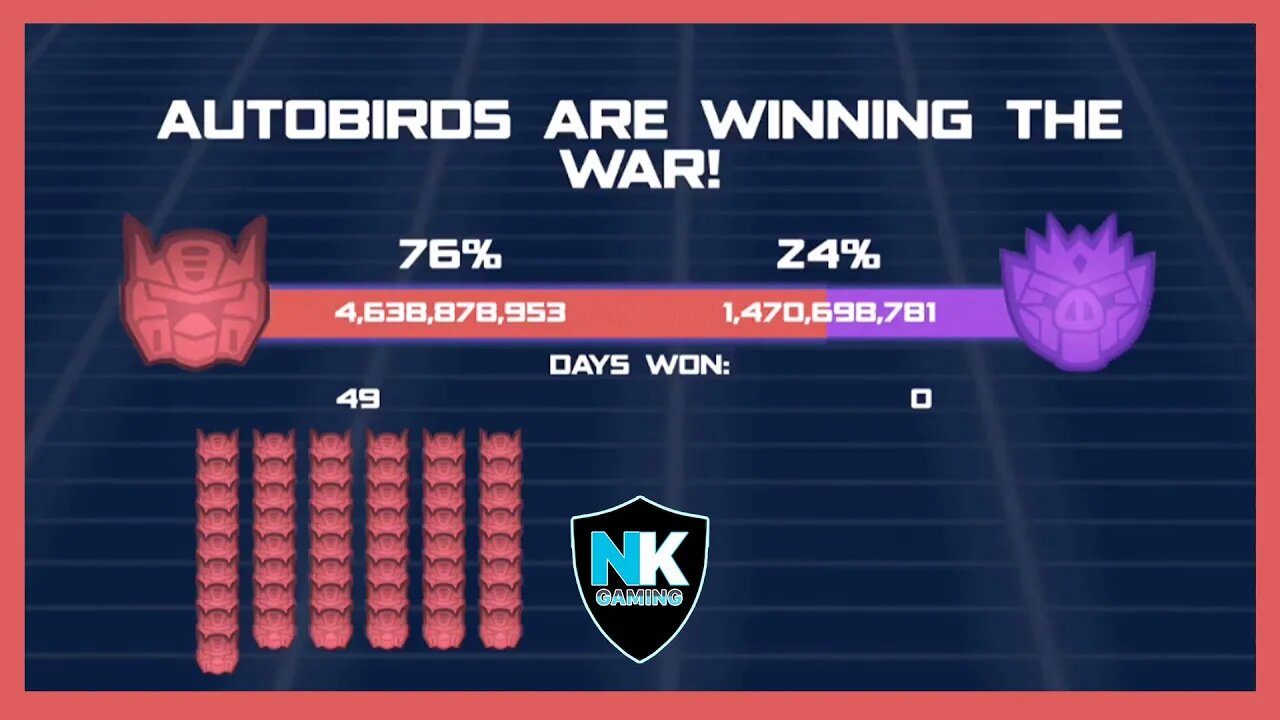 Angry Birds Transformers 2.0 - War Pass Day 49 Results + Optimus Maximus & Menasor In Action