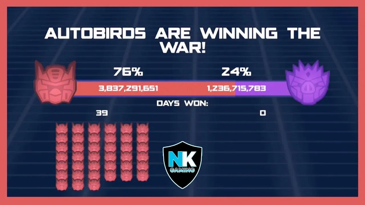Angry Birds Transformers 2.0 - War Pass Day 39 Results + Red Alert & Devastator In Action