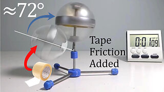 🔬#MESExperiments 26: Increasing Spin Friction Can Make a Gyroscope Rise from a Very Steep 72° Angle