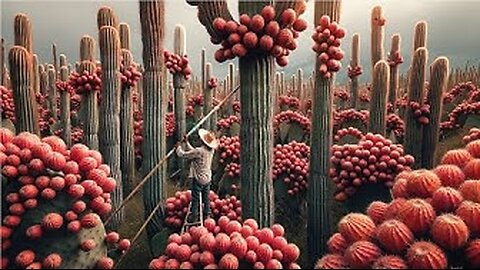 Amazing Cactus Fruit Harvesting Technique - Mexico Dragon Fruit Harvesting and Selling - Pitayas