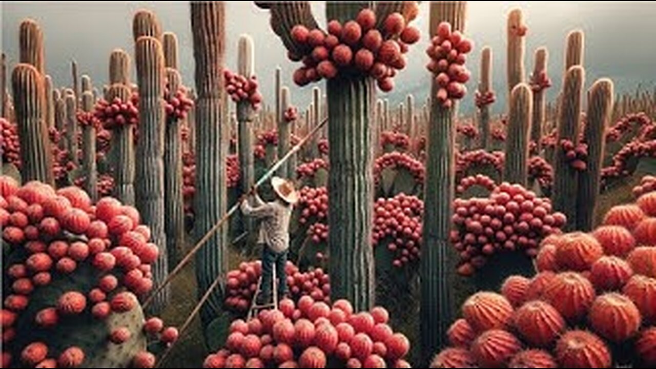 Amazing Cactus Fruit Harvesting Technique - Mexico Dragon Fruit Harvesting and Selling - Pitayas