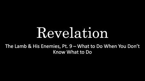 Revelation, Pt. 9 - The Lamb & His Enemies, Pt. 1 - What to Do When You Don't Know What to Do