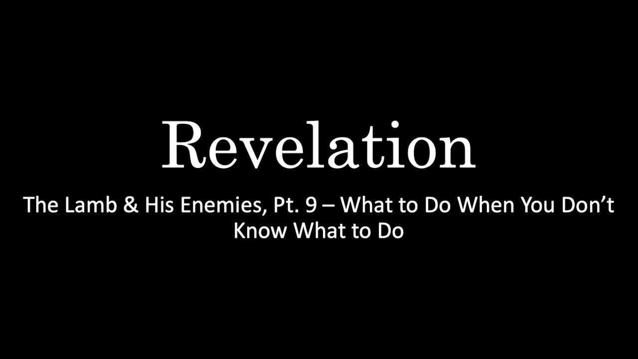 Revelation, Pt. 9 - The Lamb & His Enemies, Pt. 1 - What to Do When You Don't Know What to Do