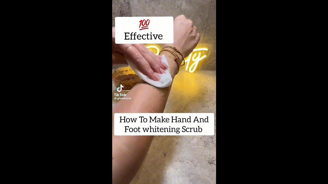 Hand and foot whitening scrub make it at home.