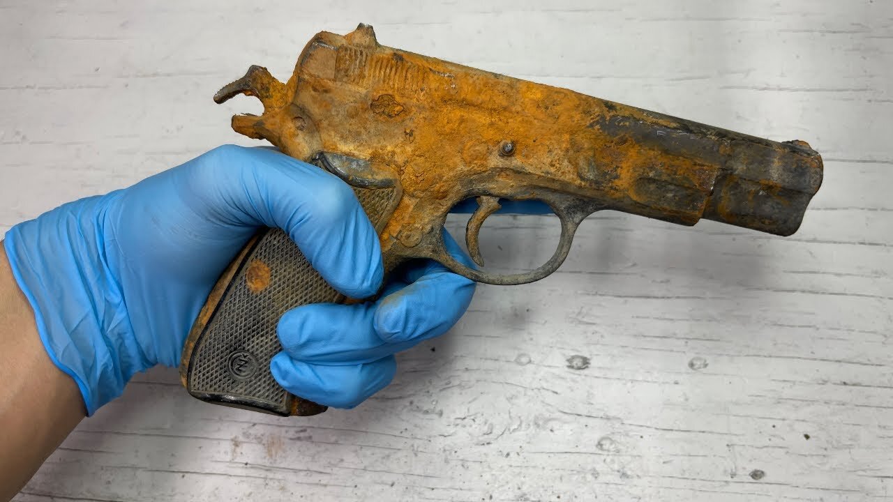 Restoring DESTROYED CZ75 9mm PISTOL!! Extremely Satisfying!!!