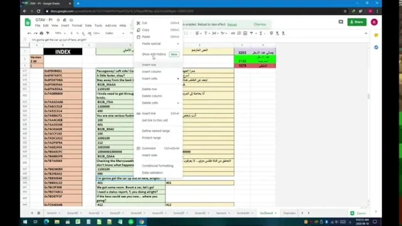 GTAV GoogleSheet AutoTranslate TO ARABICجتا5 ترجمة تلقائية لجوجل شيت لتسريع الترجمة