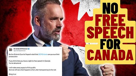 NO FREE SPEECH IN CANADA, JORDAN PETERSON DENIED IN COURT