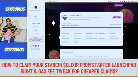 How To Claim Your Starchi $ELIXIR From Starter Launchpad Right & Gas Fee Tweak For Cheaper Claims?