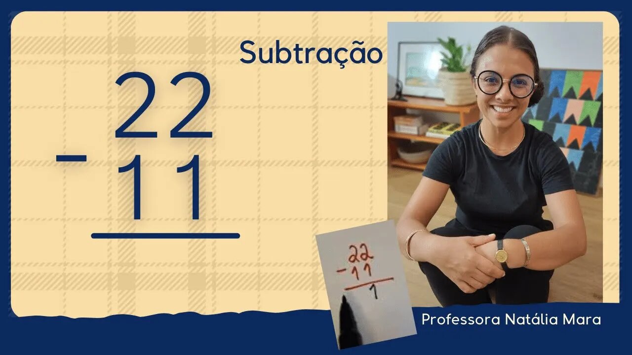 22-11 | 22 menos 11 | Exemplo fácil de subtração