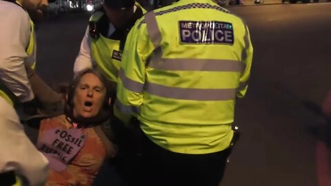 protester carried out the road marble arch #metpolice