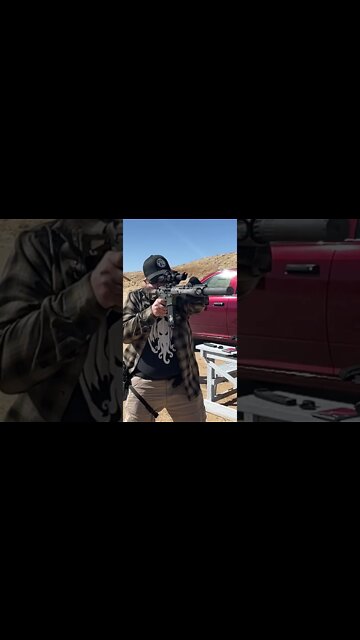 Machine gun! Watch for the muzzle flash! This is a Cobalt Kinetics upper on my mg lower.