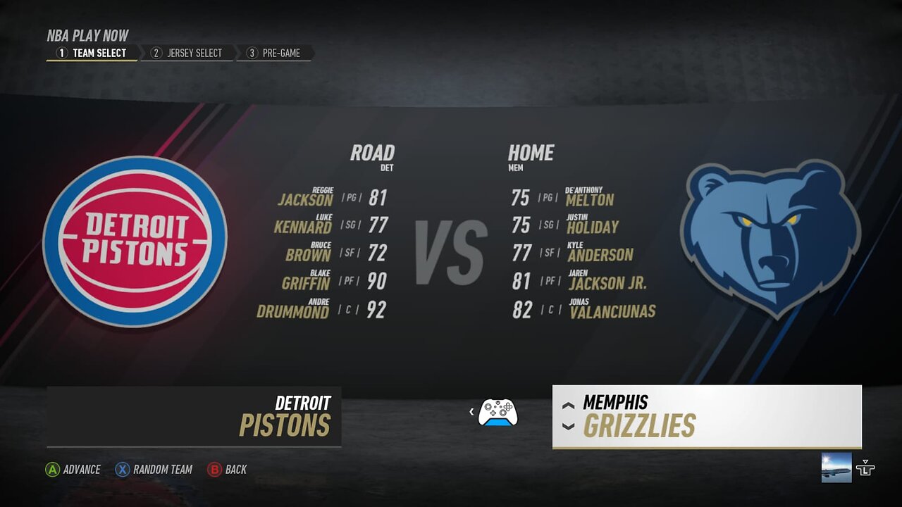 🏀NBA Live Season - Week 3 - Detroit Pistons (Road) VS (Home) Memphis Grizzlies