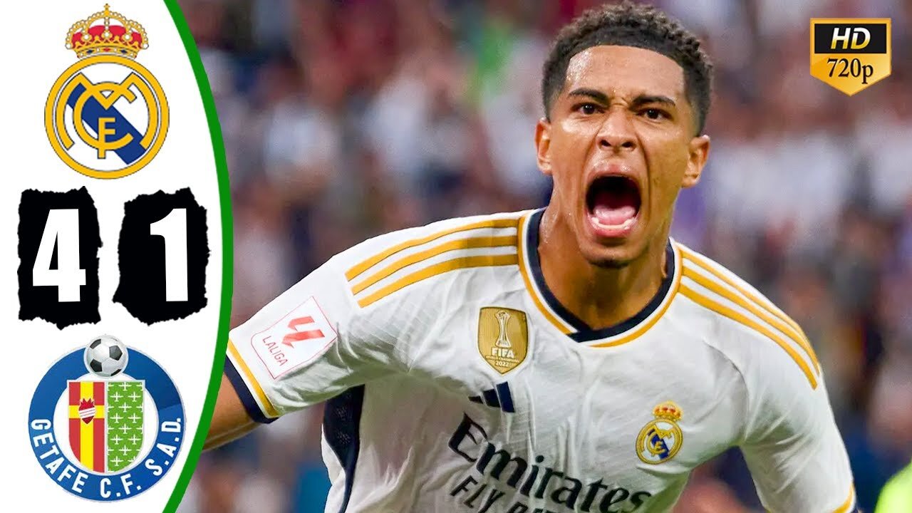 Real Madrid vs Getafe 4-1 Highlights & All Goals 2024 HD 🔥 Bellingham Goal