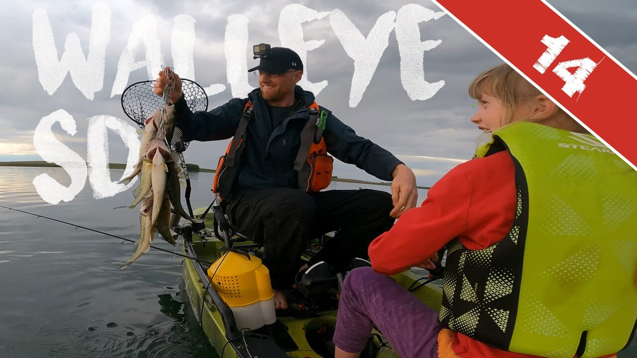 WALLEYE SLAUGHTER - Kayak Walleye Limits, South Dakota, Part 1 of 2