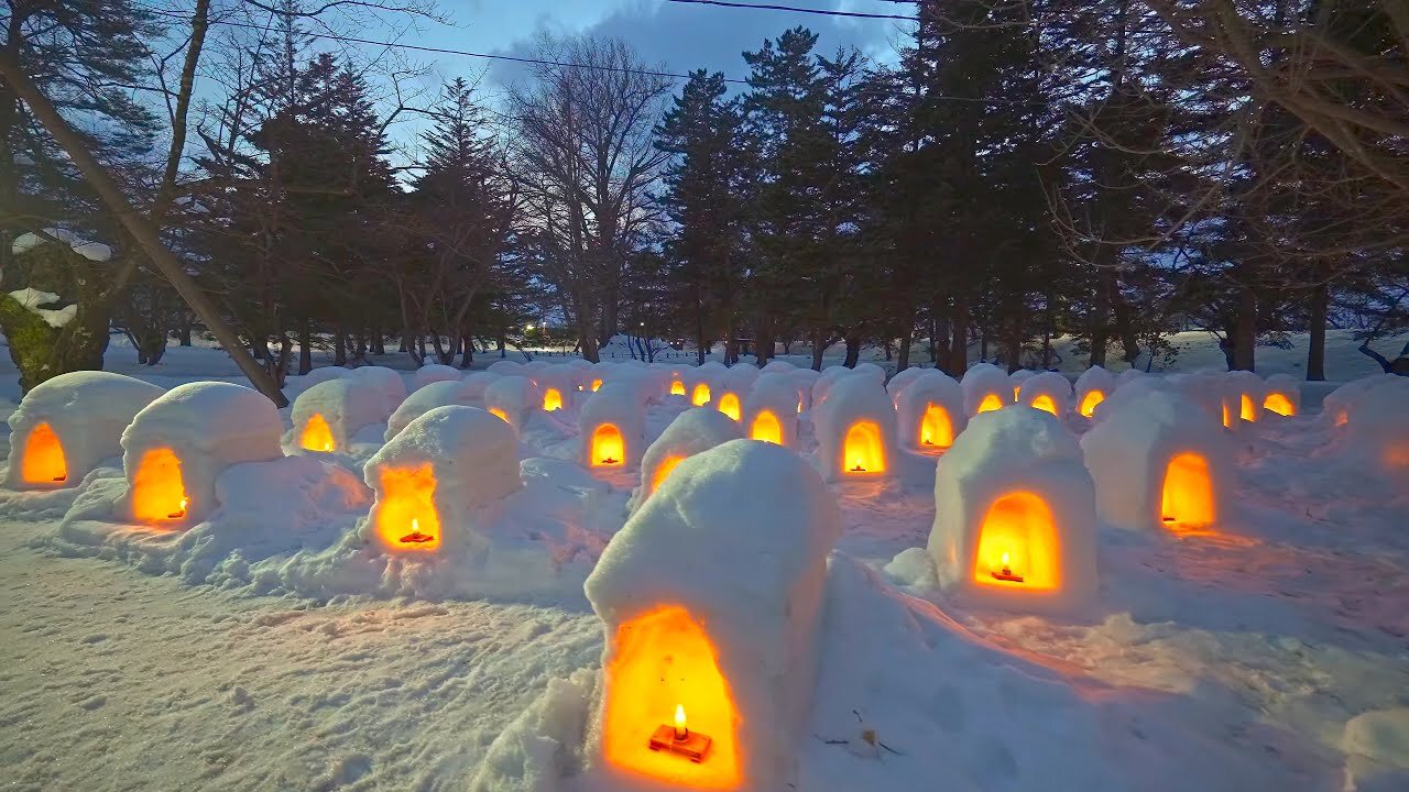 Japan - Hirosaki Castle Candle festival・4K HDR